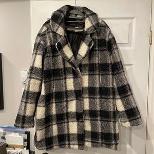 Sherpa Plaid Shacket Jacket Coat